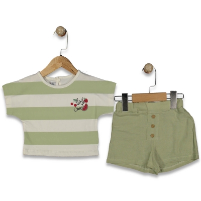 KIZ 9/24 AY BASKILI ŞORTLU TAKIM