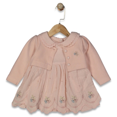 KIZ 9/24 AY ÇİÇEK BASKILI YELEKİ ELBİSE