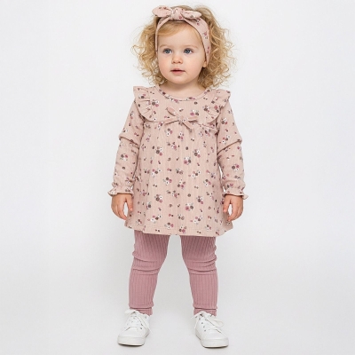 KIZ 9/24 AY  ÇİÇEK DESENLİ İNTERLOK TAKIM