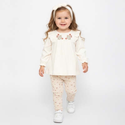 KIZ 9/24 AY ÇİÇEK DESENLİ TAKIM