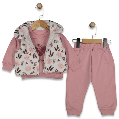 KIZ 9/24 AY ÇİÇEKLİ KAPİTONE 3LÜ TAKIM