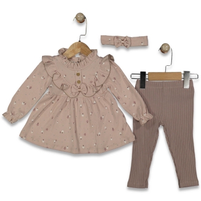 KIZ 9/24 AY DESENLİ BANDANALI KIZ TAKIM