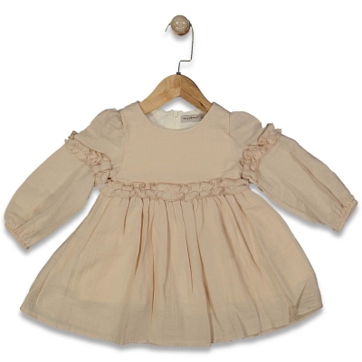 KIZ 9/24 AY FIRFIRLI MÜSLİN ELBİSE