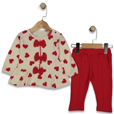 KIZ 9/24 AY FİYONKLU KALPLİ TAKIM