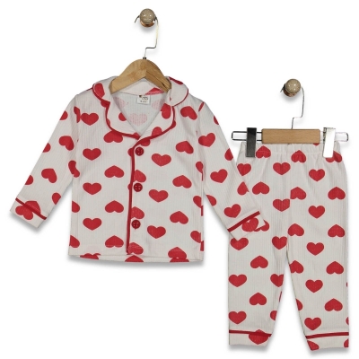 KIZ 9/24 AY KIRMIZI KAPLİ PİJAMA TAKIM