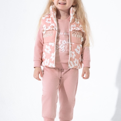 KIZ 9/24 AY MİU MİU YELEKLİ 3LÜ TAKİM