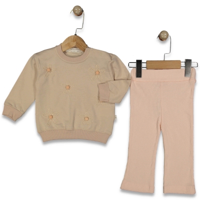 KIZ 9/24 AY PAPATYA İŞLEMELİ 2 Lİ TAKIM