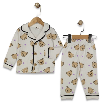 KIZ 9/24 AY PUANLI AYI BASKILI PİJAMA TAKIM