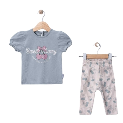 KIZ 9/24 AY SEWEET SHERY TAŞ BASKILI TAKIM