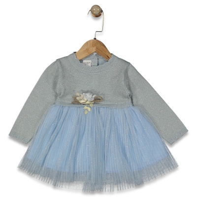 KIZ 9/24 AY SİMLİ TRİKOLU ELBİSE