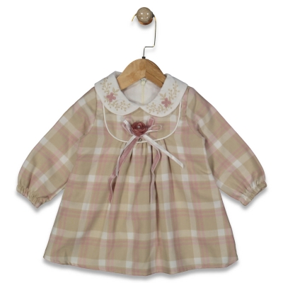 KIZ 9/24 AY SOFT EKOSE NAKIS YAKALI ELBISE