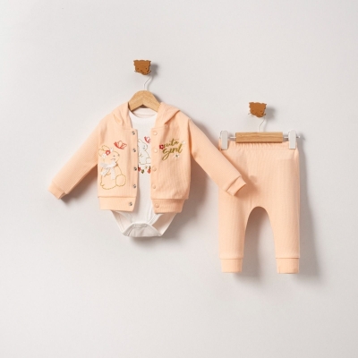 KIZ 9/24 AY TAVŞAN NAKIŞLI KAPÜŞONLU 3’LÜ KIZ TAKI