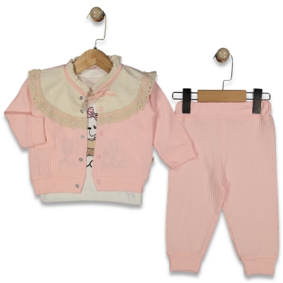 KIZ 9/24 AY YAKA LASTİK KURDELA DETAYLI 2 Lİ TAKIM