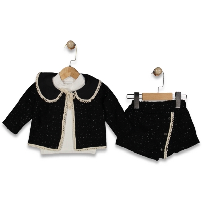 KIZ 9/24 AY YAKA VE CEKETİ DANTELLİ ŞORTLU ŞANEL T