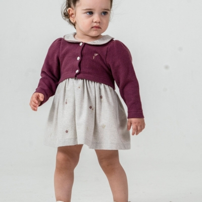 KIZ 9/24 AY YELEKLİ MİNİK ÇİÇEKLİ ÇOCUK TAKIM