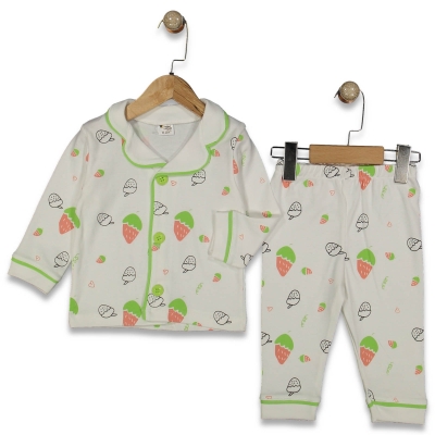 KIZ 9/24 AY YEŞİL ÇİLEK BASKILI TAKIM