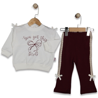 KIZ 9/24 AY YOU GIRL FİYONK BASKILI TAKIM