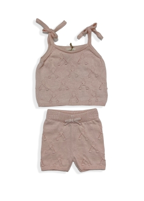 KIZ BEBEK 100% ORGANİK PAMUKLU ÖRME TAKIM 0-12M