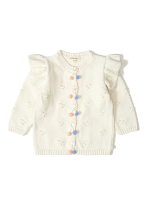 KIZ BEBEK FIRFIRLI ORGANİK PAMUK TRİKO HIRKA