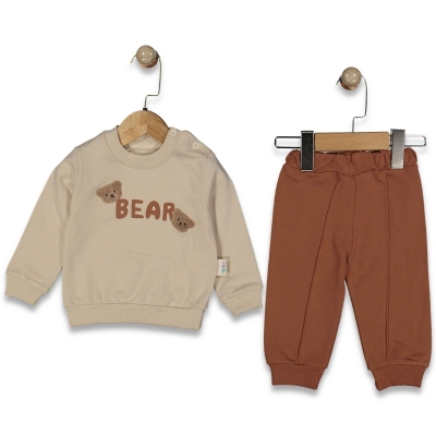 MİNİLAY 7052-ERKEK 6/18 AY BEAR BASKILI TAKIM