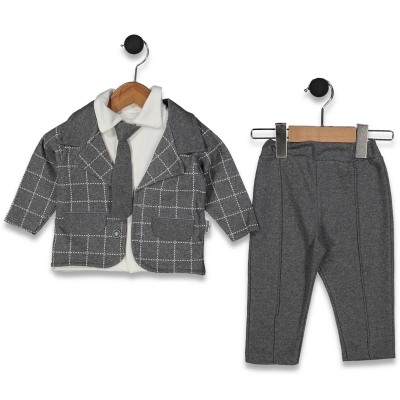 MİRKON BABY-TOTT KİDS 2103-ERKEK 9/24 AY KRAVATLI CEKETLİ TAKIM