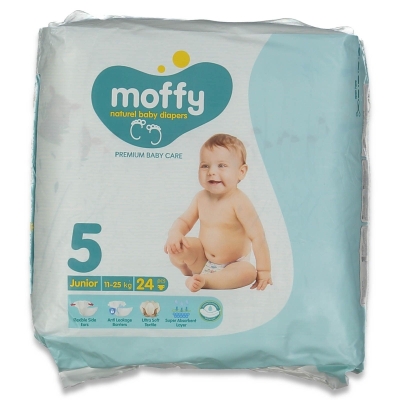 MOFFY MM00082-MOFFY TWİN BEBEK BEZİ NO:5 11/25 KG (24 PCS X 5)