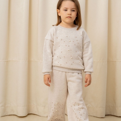 PAMPALKİDS 3268-KIZ 6/9 YAŞ BONCUKLU ÜÇ İPLİK TAKIM