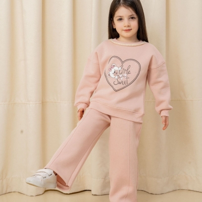 PAMPALKİDS 6326-KIZ 6/9 YAŞ LİTLE SWEET ÜÇ İPLİK TAKIM