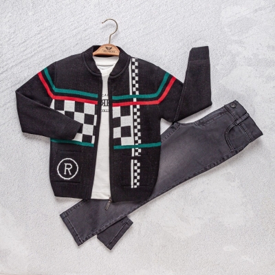 RICARDO 2924-ERKEK 4/8 YAŞ GUCCİ TRİKOLU 3 LÜ TAKIM