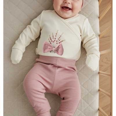 SERDE BABY NESRİN İSMAİL 1027-KIZ 3/9 AY SÜZENE KALPLİ 2 Lİ TAKIM