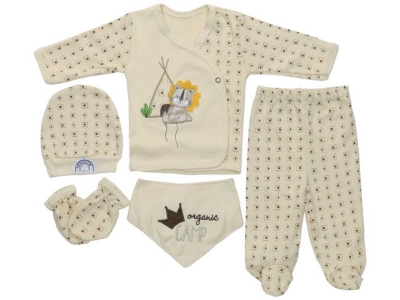 UNISEX 0/3 AY 5Lİ ORGANİK ASLAN LÜX ZIBIN SET
