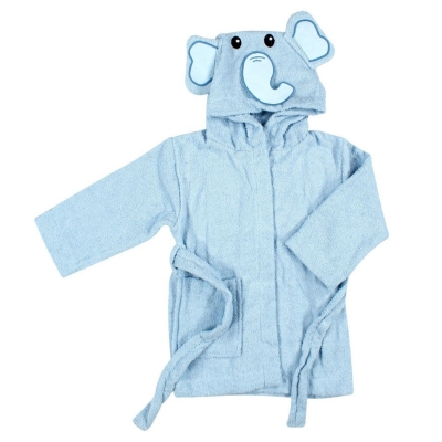 UNISEX 1/3 YAŞ FİL KAPŞONLU DOKUMA BORNOZ