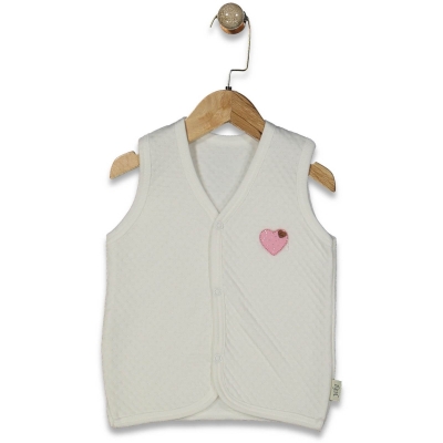 UNISEX 1/3 YAŞ KALPLİ KAPİTONE TEK KAT YELEK