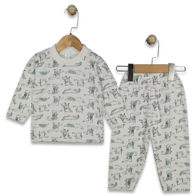 UNISEX 1/3 YAŞ RAPORLU BALIK DESEN PİJAMA