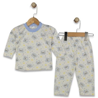 UNISEX 1/3 YAŞ RAPORLU PANDA YILDIZLI DESEN PİJAMA