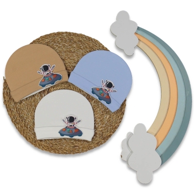 UNISEX 1/6 AY SEVİMLİ ASTRONOT FİGÜRLÜ ŞAPKA