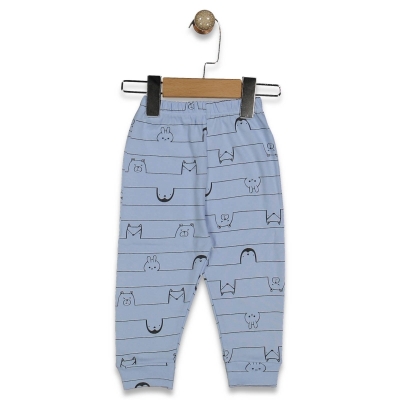 UNISEX 1/9 AY ÇİZGİLİ HAYVAN DESENLİ MANSETLİ TEK