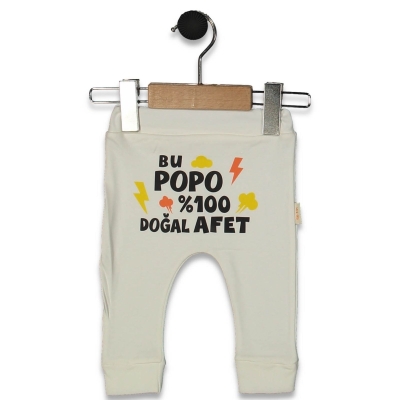 UNISEX 1/9 AY DOGAL AFET BASKILI MANSETLİ TEK ALT