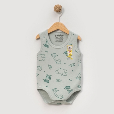 UNISEX 1/9 AY SAFARİ DESENLİ KUCUK KOLSUZ BADİ