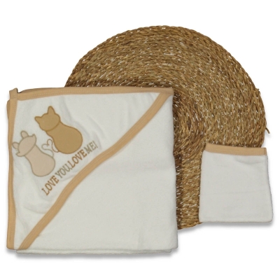 UNISEX 3/12 AY KEDİCİK NAKIŞLI HAVLU SİLGİ