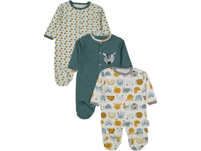 UNISEX 3/9 AY ÇITÇITLI ÇAM AĞAÇLI HAYVAN BASKILI TULUM