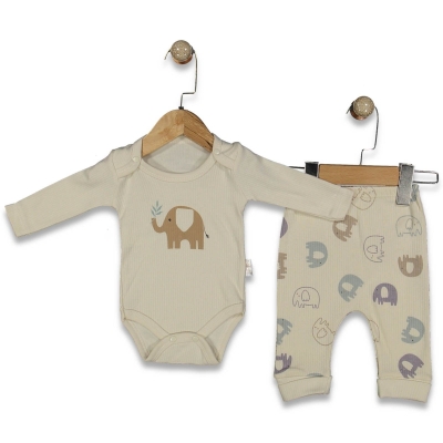 UNISEX 3/9 AY FİL KOLLU İKİLİ BADY TAKIM