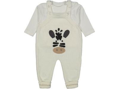 UNISEX 6/12 AY ZEBRA İŞLEMELİ BAHÇIVAN TULUM