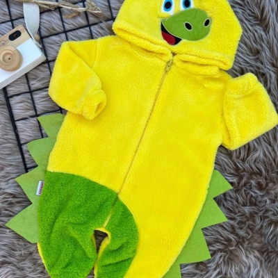UNISEX 6/24 AY DİNOZOR PELUŞ KIŞLIK KOSTÜM TULUM