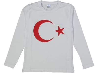 UNISEX 9/12 YAŞ BEYAZ BAYRAK BASKI BADİ