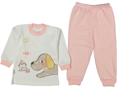 UNISEX 9/18 AY KÖPEK BASKILI PİJAMA TAKIM
