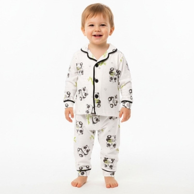 UNISEX 9/24 AY PANDA BASKILI AYLIK PİJAMA TAKIM