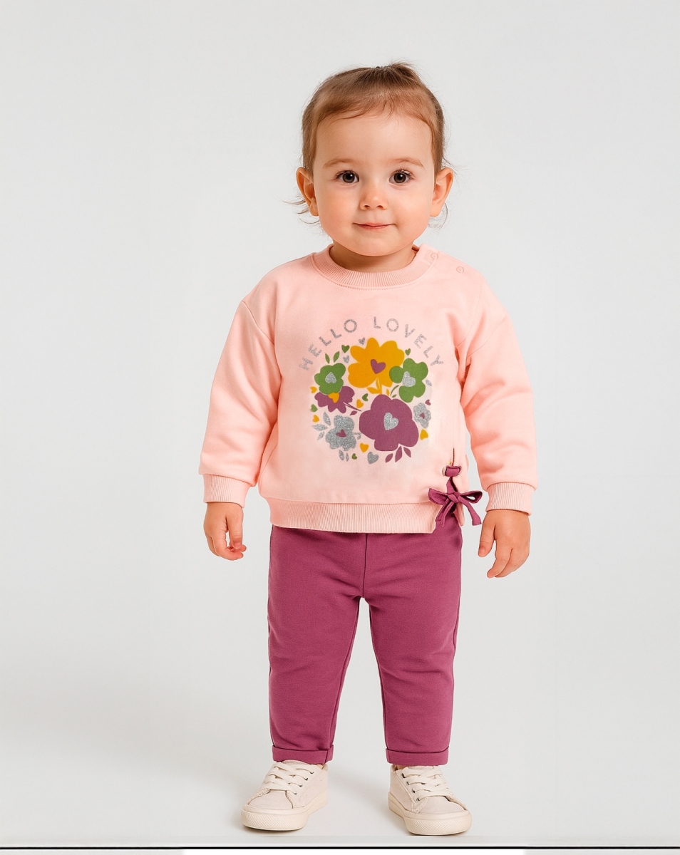 simli çiçek baskılı 2li takım